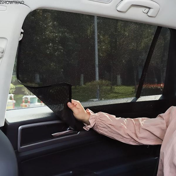 

car sunshade 1pc magnet suction mesh automobile side block front rear windows cool heat insulation perspective movable shading cloth