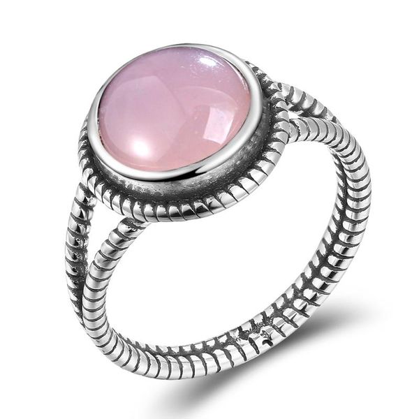 

cluster rings s925 sterling silver 10mm round women natural moonstone wedding jewelry hollow design fashion ring wholesale gifts, Golden;silver