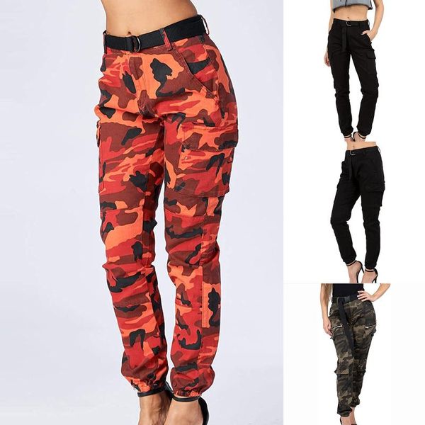 

women's high waist slim fit jogger cargo camouflage pants for with matching belt comfortable oversize casual yoga f outfit