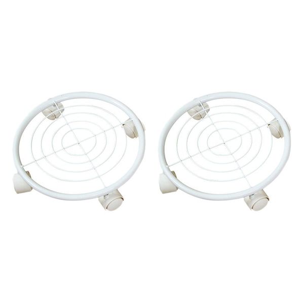 

2pcs/set 11.8 inch plant caddy with wheels iron potted stand holder for around indoor outdoor garden patio pot planter planters & pots