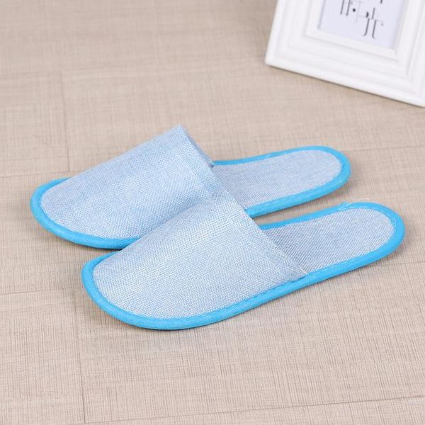 2021 8styles Chinelos descartáveis ​​Hotel Spa Home Guest Shoes Anti-Slip Algodão Chinelos de linho confortável Respirável Soft One-time Slipper