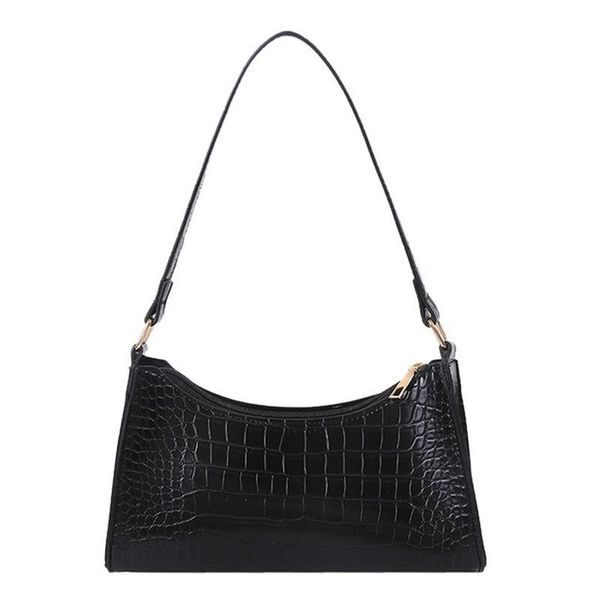 

retro crocodile pattern shoulder bag for women pu leather armpit france baguette casual female handbags advanced totes cross body
