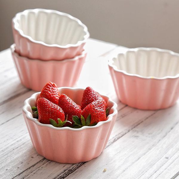 

mugs 4 pcs/set dedicated baking cake cup heat resistant ceramic pudding dessert roasted bowl fast post