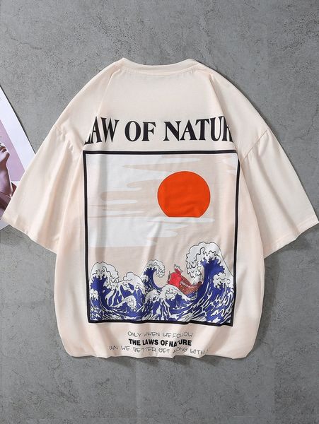 

men slogan graphic short sleeve tee o70o#, White;black