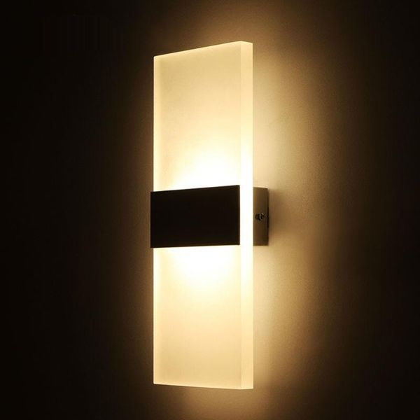 

creative modern simple wall lamps ac110-220v warm white acrylic led lights bedroom bedside living room corridor lamp