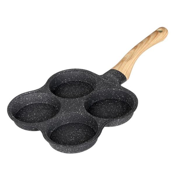 

four-hole frying pot pan ham pancake maker pans non-stick no oil-smoke breakfast grill cookware
