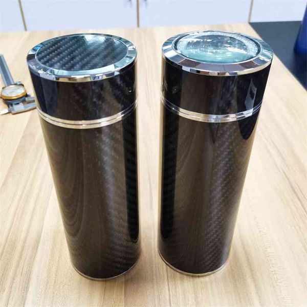 

carbon fiber zinc alloy series thermos kit black sixth 6 element woven twill cup shell accessories