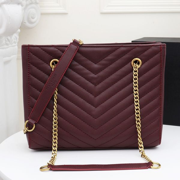 

shopping chain large totes handbags purses black bags fashion new v lines genuine leather women crossbody bag, Red;black