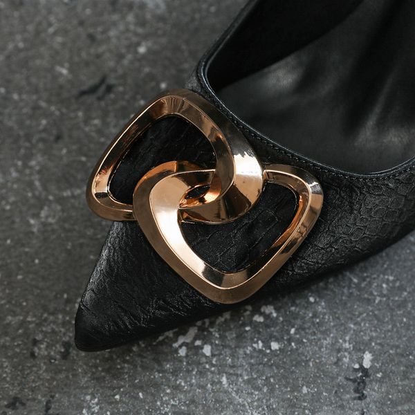 

luxury dress shoes 2021 pointed thin heels small 313233 square buckle single sho women's large size 414243 mov, Black