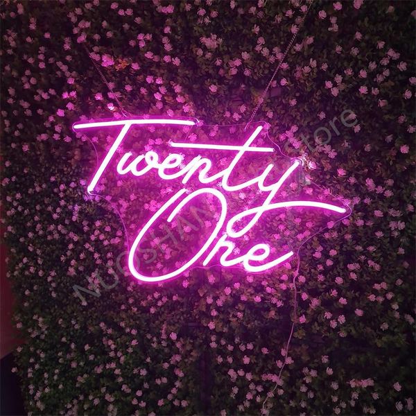 

other lighting bulbs & tubes twenty one neon sign custom led light letters banner happy birthday decor for party home room bar wall backgrou