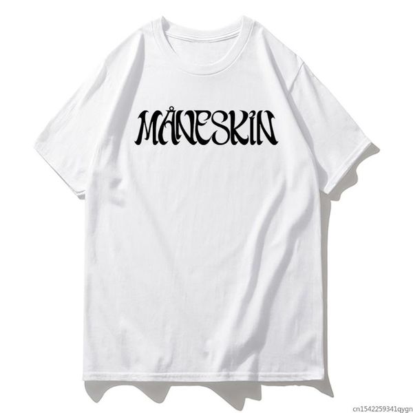 

men's t-shirts maneskin logo t-shirt 2021 fashion men casual white t shirt male harajuku kawaii tee vintage tshirts, White;black