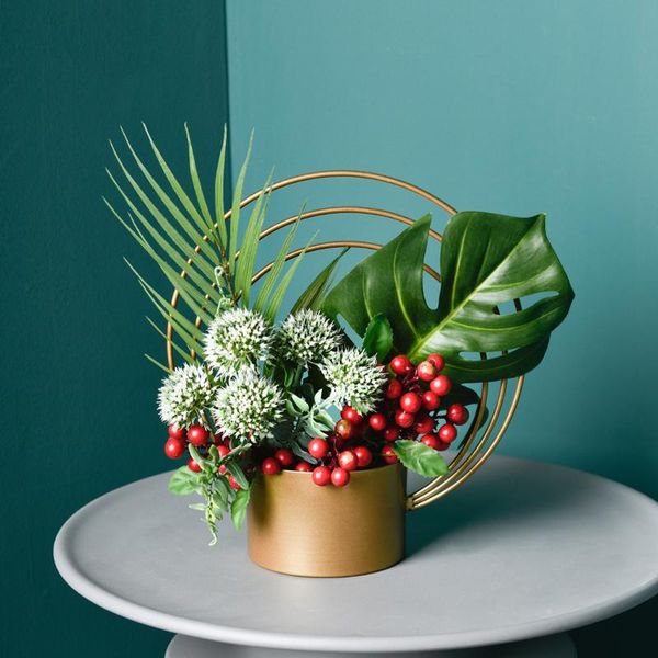 

vases nordic metal vase luxury creative golden circle flower stand home livingroom figurines decoration el office furnishing craft