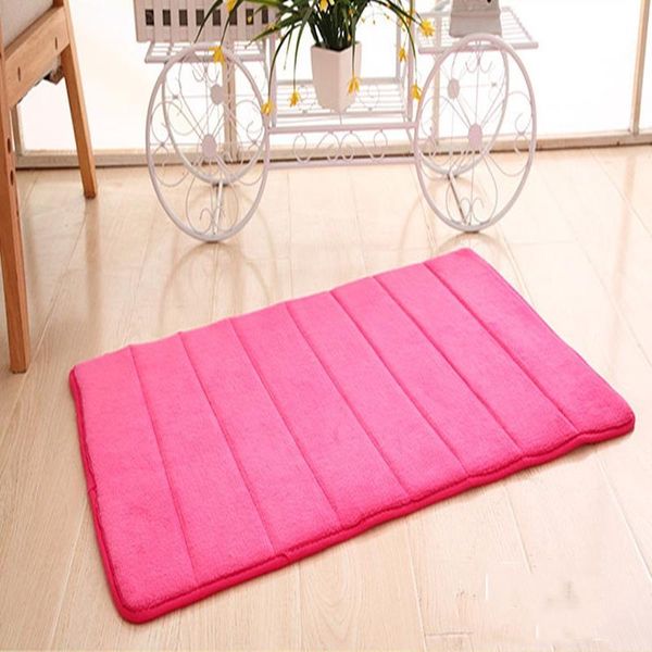 

bath mats 1pc 40x60cm home mat non-slip bathroom carpet soft coral fleece memory foam rug kitchen toilet floor decor