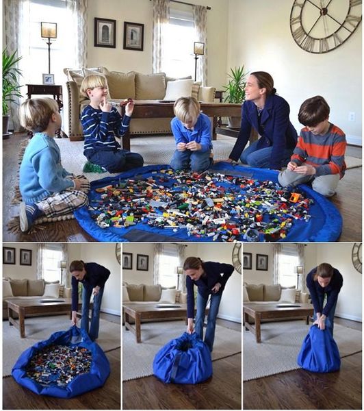 

baby toy quick storage bag round toys pad waterproof drawstring pocket large capacity kindergarten organizer bags