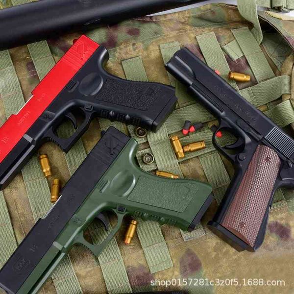 

colt m1911 shell throwing soft bullet children toy glock g18 pistol eat chicken gun1