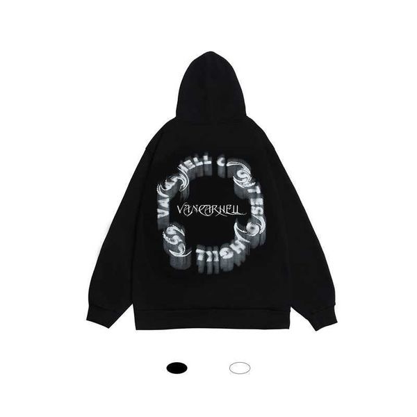 

mankun-8851 men's street trendy character pattern loose lovers' plush hoodie, Black