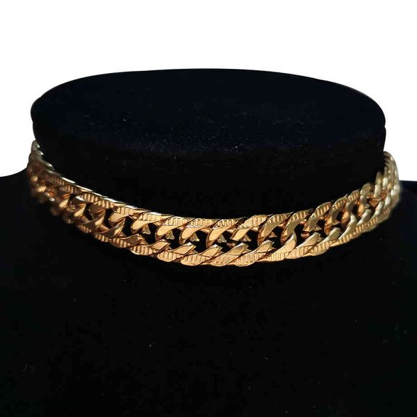 New Cuban Link Cadeia Colar Colares Chunky Grande Cor De Ouro Sollsteel Neck Chain Colar Colar Para Homens Mulheres Jóias X0509