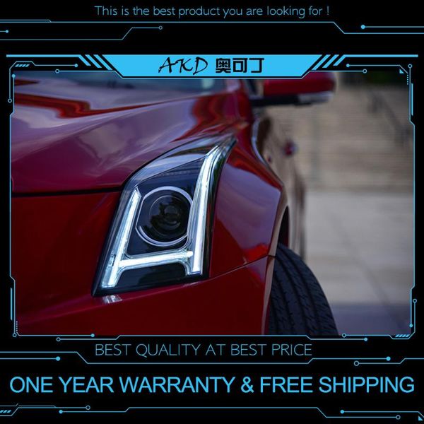 

other lighting system akd head lamp for ats led headlight 2014-2021 headlights drl turn signal high beam angel eye projector lens
