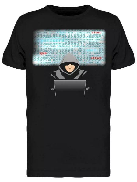 

hacker graphic design tee men's -image by shutterstock, White;black