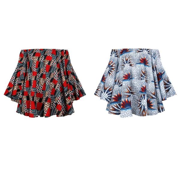 

ethnic clothing 2021 summer printing polyester african women long sleeve dress, Red