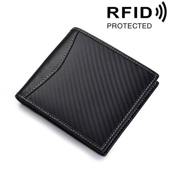 

wallets 100% genuine leather wallet fashion carbon fibre short bifold men casual with coin pocket purses male, Red;black