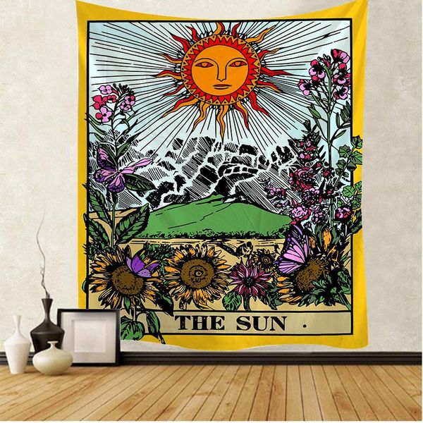 

tapestries tarot card the sun tapestry mandala hippie macrame wall hanging boho decor witchcraft