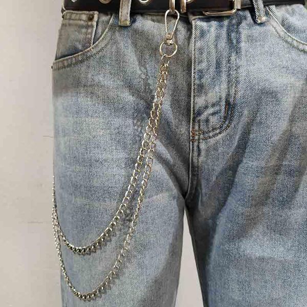 

keychains long metal wallet belt chain rock punk trousers hipster pant jean keychain silver ring clip keyring men's jewelry