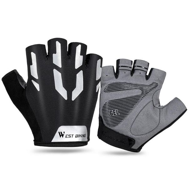 

camping cycling half finger sport gloves bicycle touch screen anti- mittens, Black