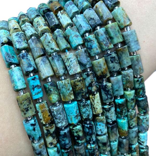 

other fine 100% natural stone african turquoise loose faceted cylinder gemstone spacer beads for jewelry making diy bracelet