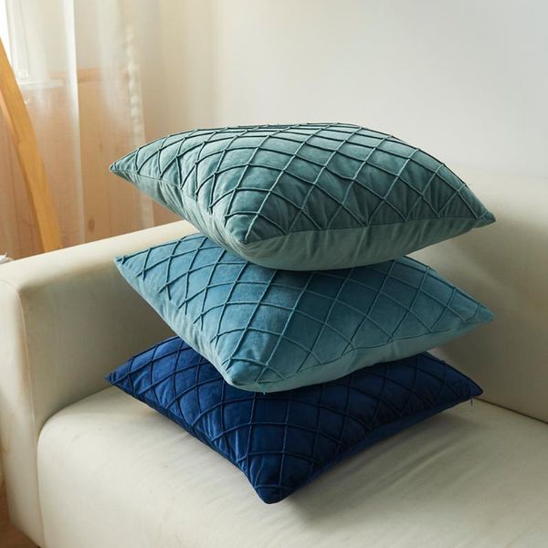 

pillow case solid color cotton nordic style back cushion pillowcase no pp filler for household bedroom decoration