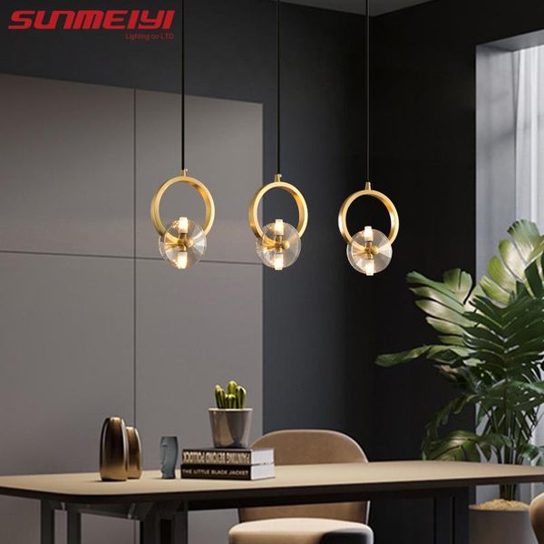 

pendant lamps minimalist led lights copper hanging lamp crystal dining room light nordic for bedroom kitchen suspension