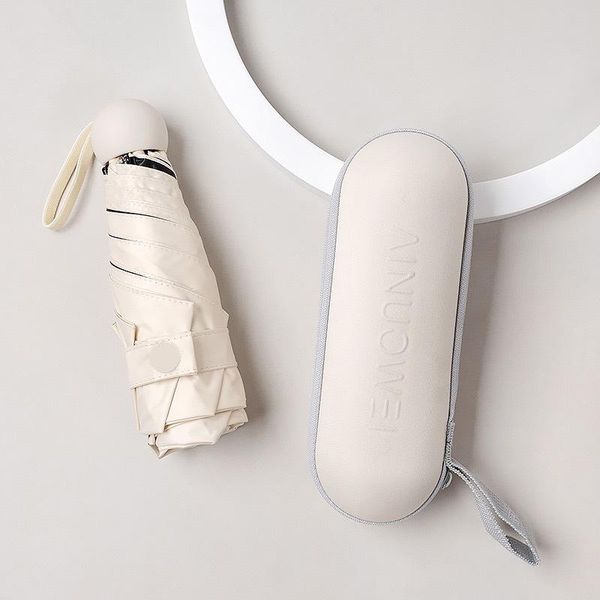 

umbrellas sunscreen mini half fold umbrella black glue folding pocket female sun