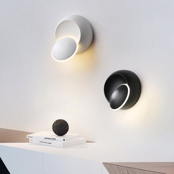 

wall lamp 5w aluminim led indoor lamps 350 degree rotate sconce light stair fixture hallway lights