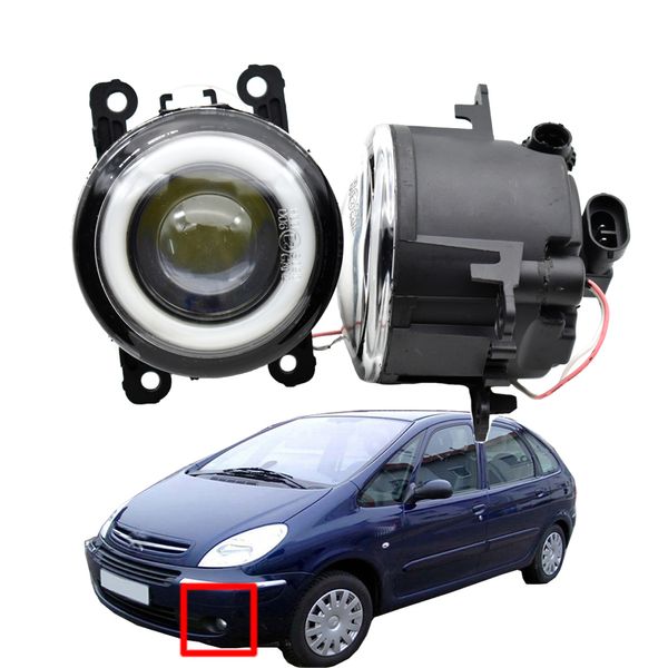 Fendinebbia con luci di marcia diurna di alta qualità LED Angel Eye Styling coppia per Citroen Xsara Picasso MPV N68 1999-2015