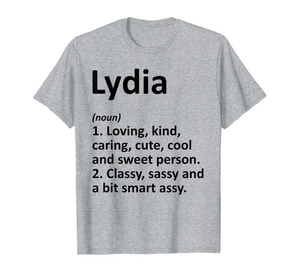 

lydia definition personalized name funny birthday gift idea t-shirt, White;black