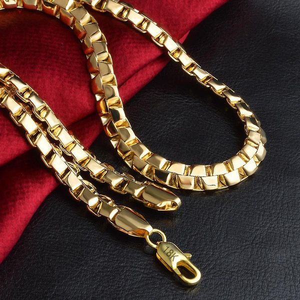 

chains europe and the united states stampedeyellow gold filled mens box earners necklace, Silver
