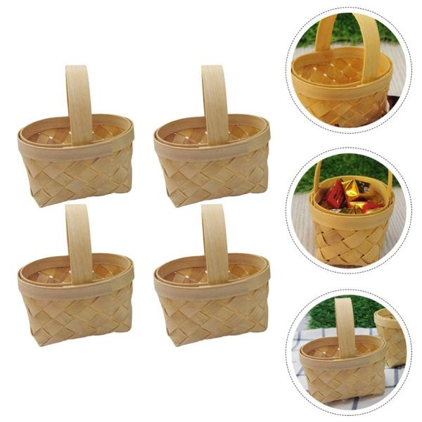 

storage baskets 4pcs small wooden candy mini