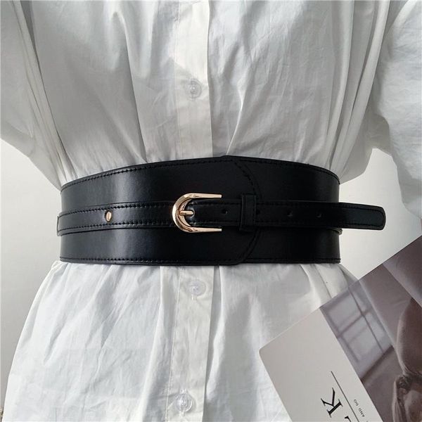 

belts women's runway fashion pu leather cummerbunds female dress corsets waistband decoration wide belt r327, Black;brown