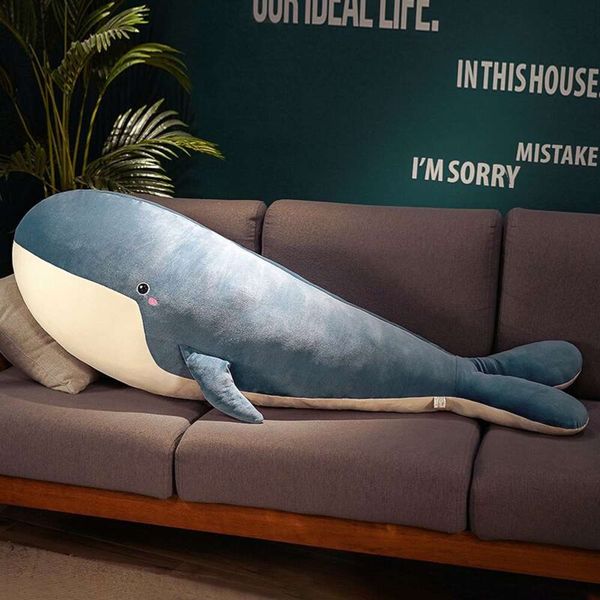 

whale plush toy pillow girl sleeping in bed boy doll large children, Blue