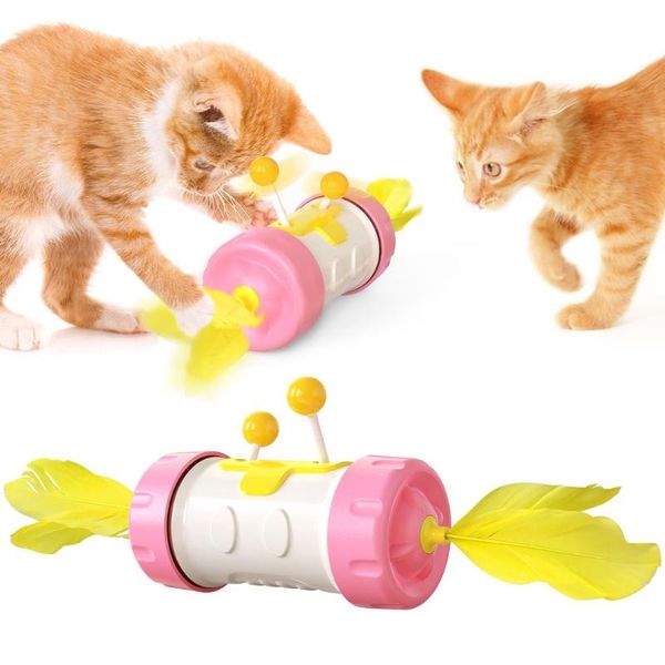

cat toys balanced wheel toy cup interactive automatic fun with catnip wand teaser pen stick ball