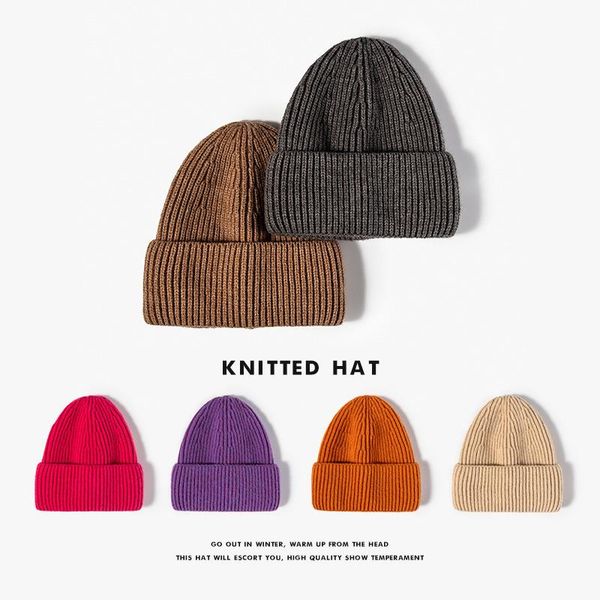 

beanie/skull caps knitted hats solid black khaki beige women's casual classic windproof keep warm soft foldable winter gorros invierno, Blue;gray