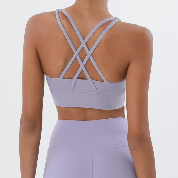 

yoga outfit women sports bra crop super soft fabric wider straps gym solid color sport wear outdoor active bras