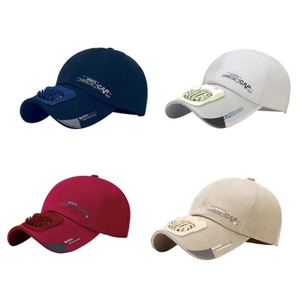 

wide brim hats baseball cap with fan usb summer outdoor sun hat cap,the cooling for golf sport camping backpacking, Blue;gray