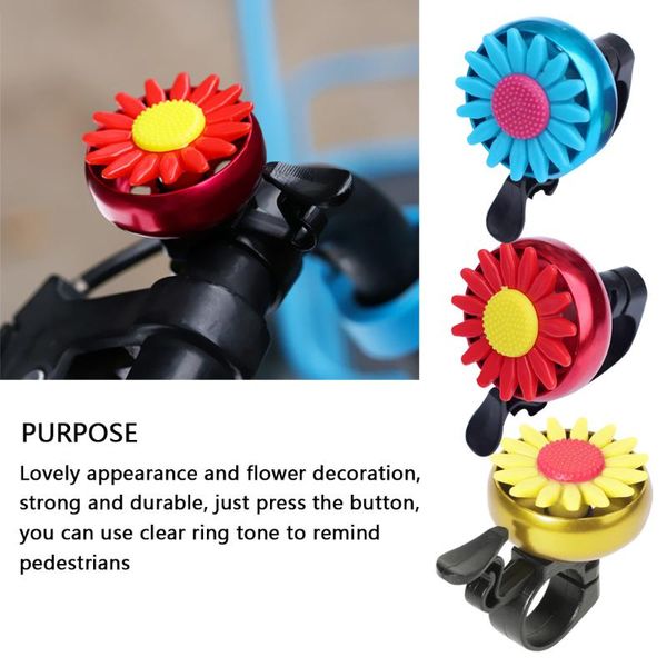 

bike horns small bell cute iron plastic flower bicycle smart decorative children cycling ring alarm sports riding equipment