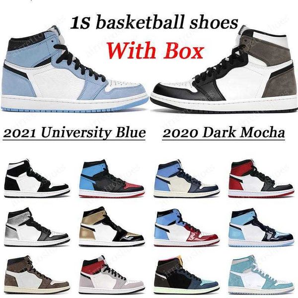 

jumpman 1 men women 1s basketball shoes university blue obsidian silver toe twist bloodline unc mens trainer sport sneakers