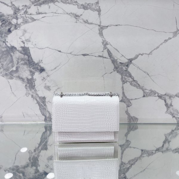 

designer bags pattern leather shoulder chain handbags female sunset crocodile bag women postman slung handbag crossbody flip flops