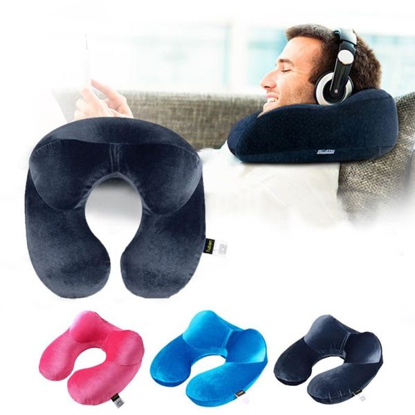 

pillow u-shape travel for airplane inflatable neck accessories comfortable pillows sleep home textile 4colors