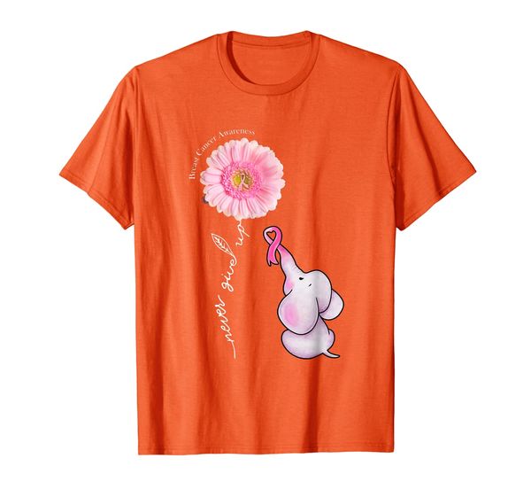 

Never Give Up Elephant Breast Cancer Daisy Sunflower Peace T-Shirt, Mainly pictures