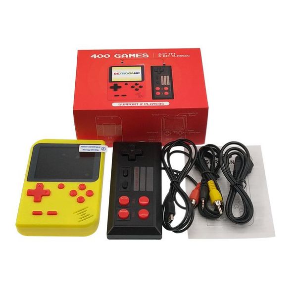

portable game players dhl 40pcs/lot retro games 3.0inch 8 bit built-in 400 classic support av 2 consoles