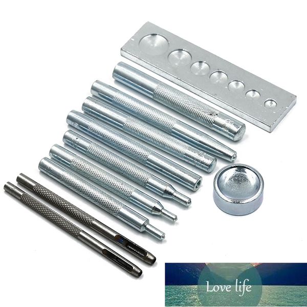 Nuovo 11Pcs Snap Rivet Fastener Buttons Kit di strumenti di installazione per artigianato in pelle fai-da-te Set di strumenti per punzonatura a mano Accessori in materiale fai-da-te